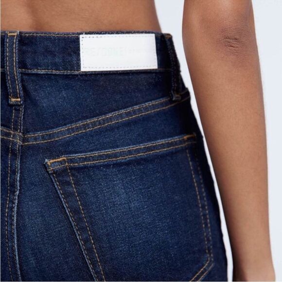 Re/done Ultra High Rise Stove Pipe Jeans Blue Color Barely Worn Size 24 - Picture 6 of 12
